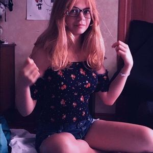 Cropped off the shoulder top